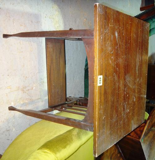 A square mahogany occasional table and a clerk's bureau (lacking base) (2)