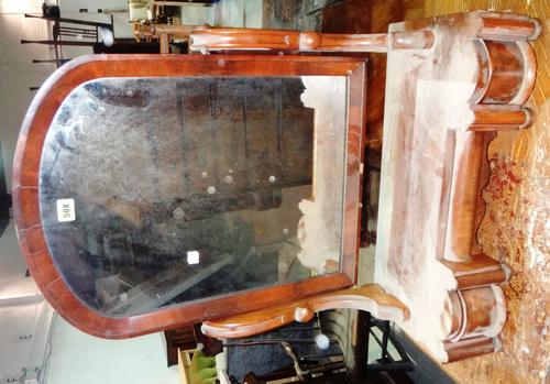 A Victorian mahogany arch top swing frame mirror.