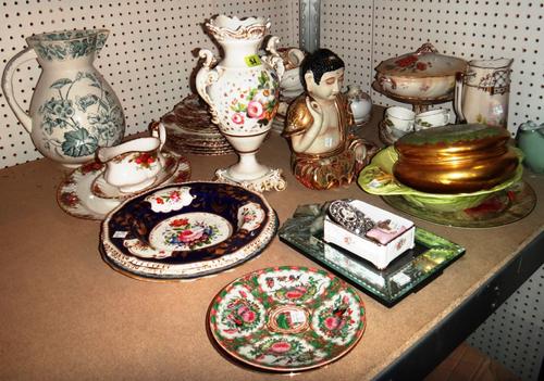 A large quantity of ceramics, including; a Royal Albert 'Old Country Rose' pattern part dinner set, a KPM twin handled tray, and sundry decorative cer