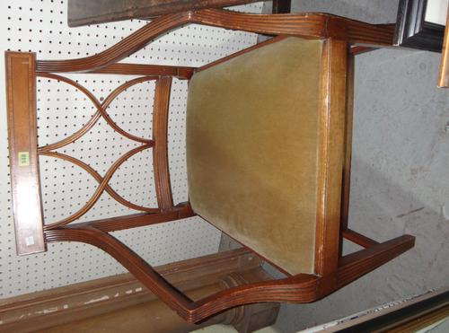 A set of four 19th century mahogany dining chairs and a pair of Regency style chairs.