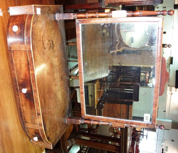 A 19th century mahogany swing frame toilet mirror together with another.