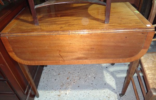 A 19th century mahogany rectangular Pembroke drop flap table.