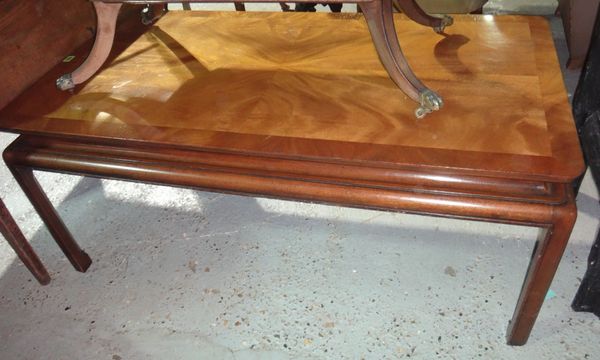 A large 20th century rectangular mahogany coffee table.