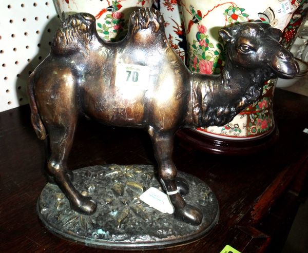 A 20th century bronze model of a camel.