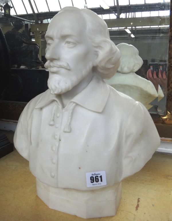 An Italian white marble bust of a man by Pietro Bazzanti (1842-1881), Florence, late 19th century, 36cm high.