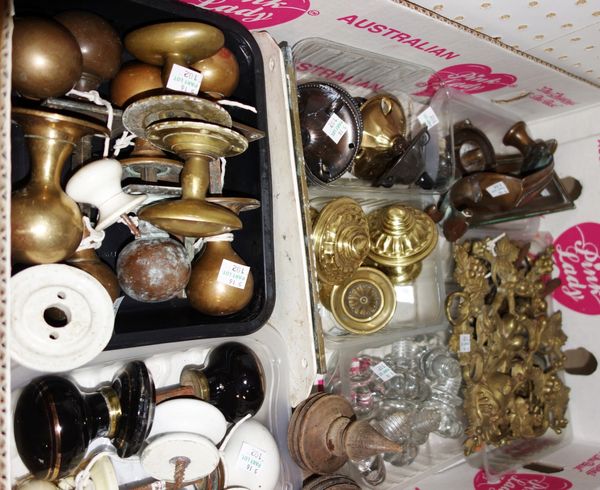 A quantity of assorted door fixtures and fittings. (qty)