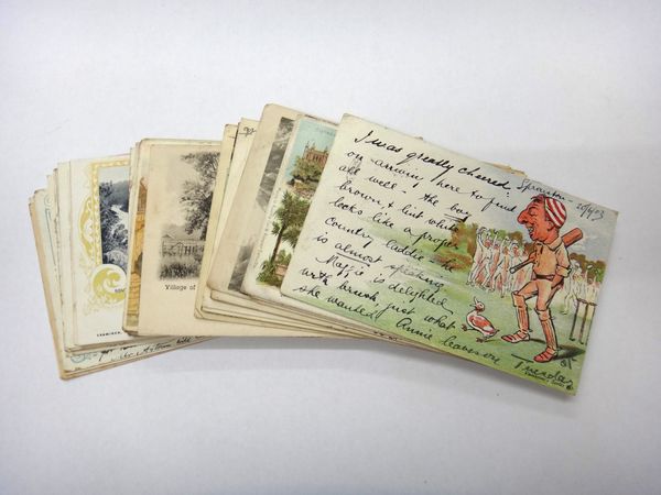 POSTCARDS - mainly foreign, including Australia, South Africa & USA.; with a few English, & one of cricket humour; (approx. 150).