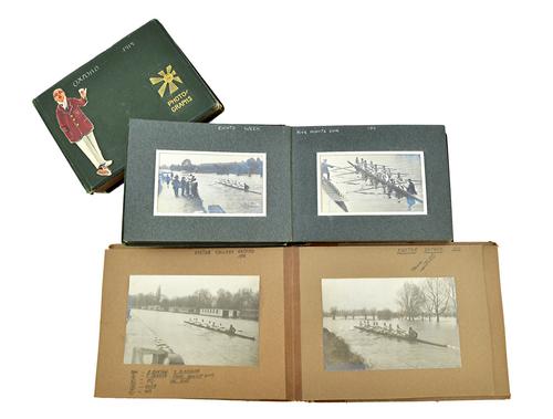 ROWING - 3 photo. albums of Oxford rowing clubs (University & Colleges), 1919. approx. 65 images, mostly captioned, 3.5 x 4.5ins. & some larger; inclu