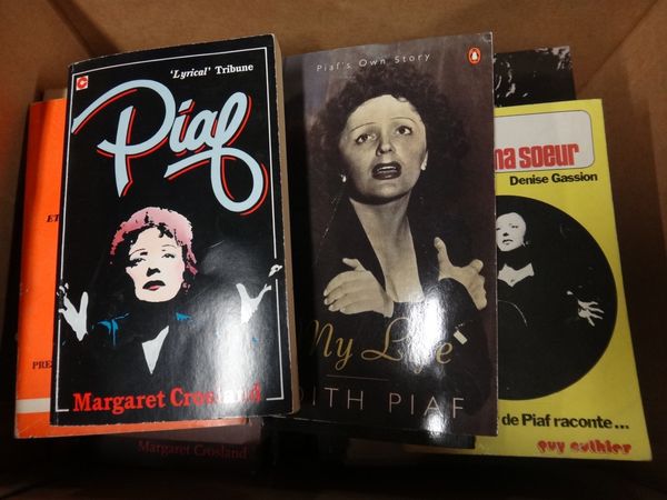 [EDITH PIAF]  a collection of books, in French & English, about the singer (1970's/2000 -).  *  includes some earlier sheet music (with pictorial cove