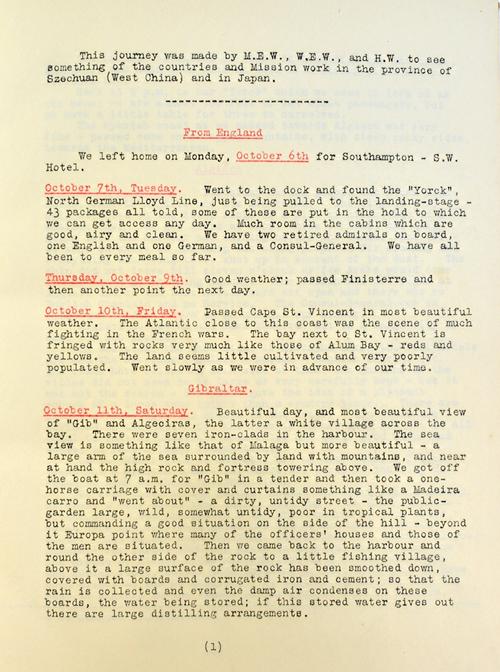 CHINA - 'Diary of a Journey in China' (by Dr. Herbert Watney, 1913-14). 'This journey was made by M.E.W., W.E.W., and H.W. to see something of the cou