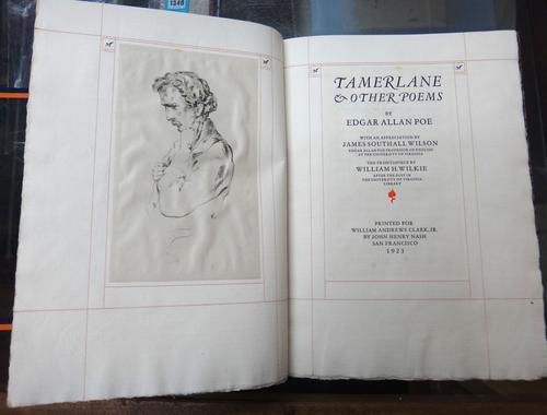 POE (E.A.)  Tamerlane & Other Poems. With an appreciation by James Southall Wilson  . . .  Limited Edition, 2 vols. etched frontis. (mounted), all tex