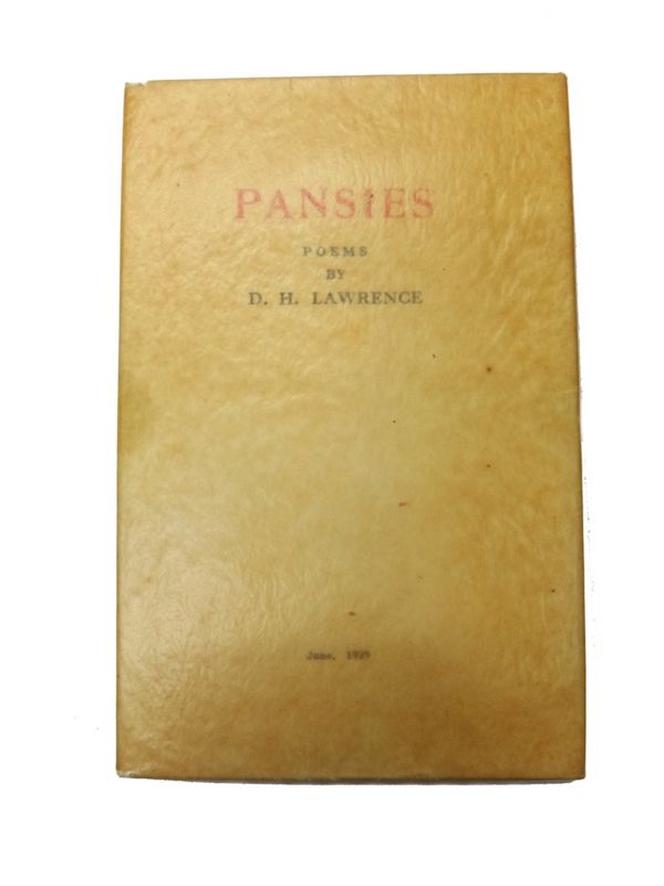LAWRENCE (D.H.)  Pansies, June 1929.  Limited Edition. coloured & decorated title, frontis., printed wrappers & acetate d/wrapper, in slipcase. privat