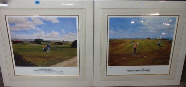 Peter Munro (b.1954), Carnoustie; Turnberry, a pair of prints, unframed, both signed, inscribed and numbered.(2)