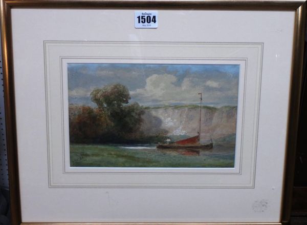 John Sell Cotman (1782-1842), River boat, watercolour, signed with initials and dated '39, 15cm x 24cm.