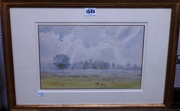 Alfred Slocombe (fl 1867-1895), Overflow of the Clwyd, North Wales; Loch Lomond; Misty Morning, Clapham Common, a group of three watercolours, two sig
