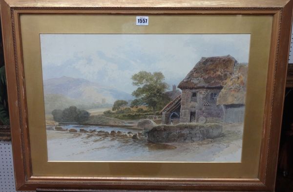 Harry John Johnson (1826-1884), Rushford Mill, near Chagford, Devon; Hut Circle, Dartmoor, two watercolours, one signed and inscribed, one with old la