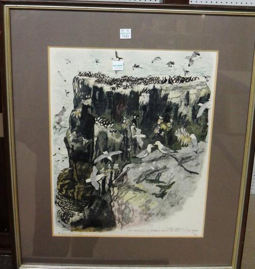 Robert Hainard (1906-1999), Grey Wagtail; Les Pinacles; Bouquetins au Repos, a group of three woodblock prints, signed and numbered in pencil, two 36c