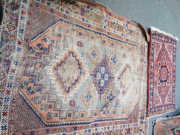 An Heriz rug, 115cm x 86cm, and an Afshar rug, 180cm x 138cm. (2)