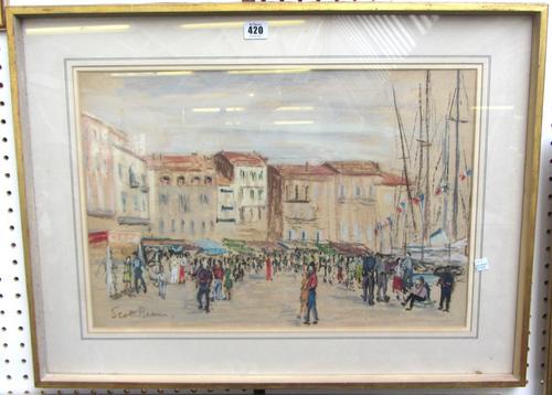 Silver, comprising; a christening mug, of tapering cylindrical form, having a 'C' shaped handle and on a circular foot, Birmingham 1933 and a rectangu