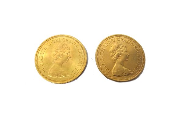 Two Elizabeth II sovereigns, both 1974.