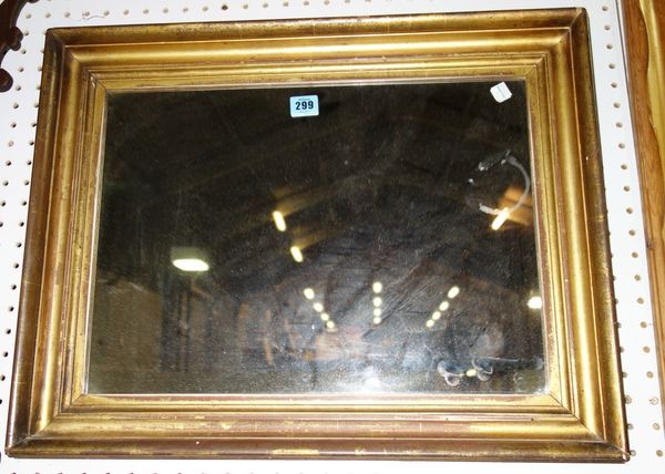 A 19th century gilt framed rectangular wall mirror.