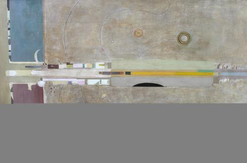 A 20th century nest of three inlaid mahogany tables, together with and Edwardian luggage rack. (2)