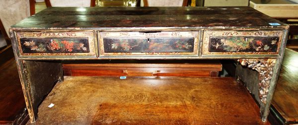 A 19th century Japanese lacquer low table with three drawers.