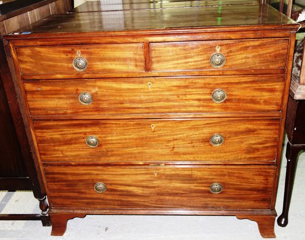 A 19th century mahogany chest of two short and three long drawers.