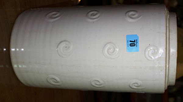 A Royal Doulton white glazed cylindrical vase.