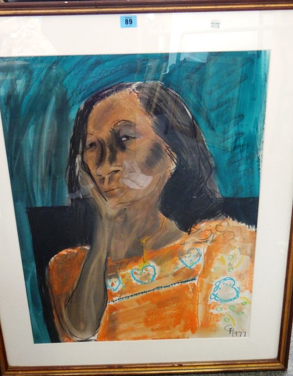 Gladys Perint Palmer (20th century), Head study of a native woman; African woman in a headdress, two, pastel, both signed with initials and one dated