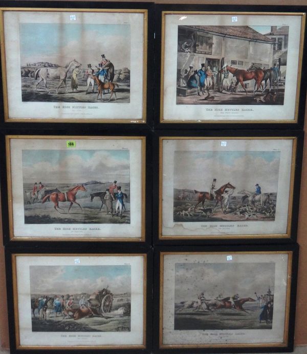 After Henry Alken, The High Mettled Racer, a set of six lithographs by Alken & Sutherland with hand colouring, each 37cm x 47cm.(6)  A1