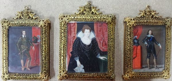 French School (19th century), Portrait of a lady in early 17th century dress; Portrait of a young man in damascened armour; Portrait of a gentleman in