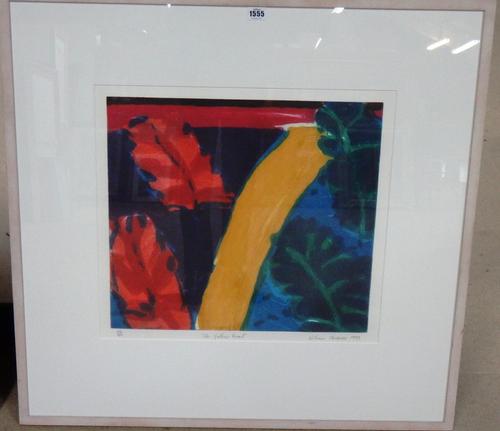 William Crozier (1930-2011), The Yellow road, colour print, signed, inscribed, dated 1993, and numbered 69/75, 50cm x 54cm. DDS