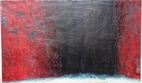 Gwen O'Dowd (b.1957), Uaimh series (Study I), 1998, mixed media on board, unframed, signed, titled and dated on reverse, 76cm x 122cm.Provenance: Art