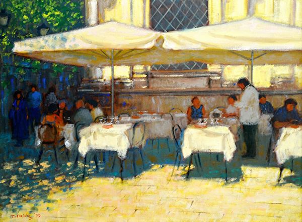 John Mackie (b.1953), Ready to order, Venice, oil on canvas, signed and dated '99, 75cm x 101cm. DDS  Illustrated.
