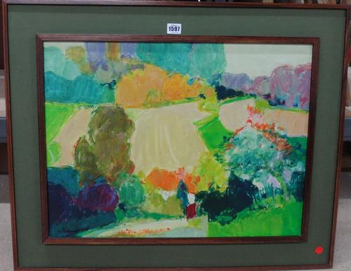 Claude Jousset (b.1935), Campagne en Ile de France, oil on canvas, signed, inscribed on reverse, 45cm x 60cm. DDS