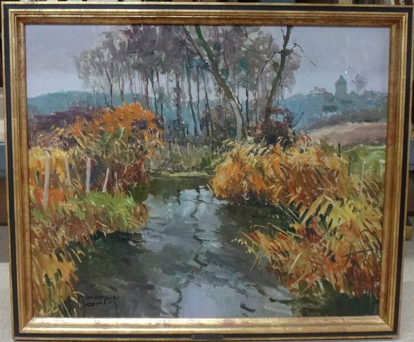 Maurice Martin (1894-1978), River scene, oil on canvas, 52cm x 63cm. DDS