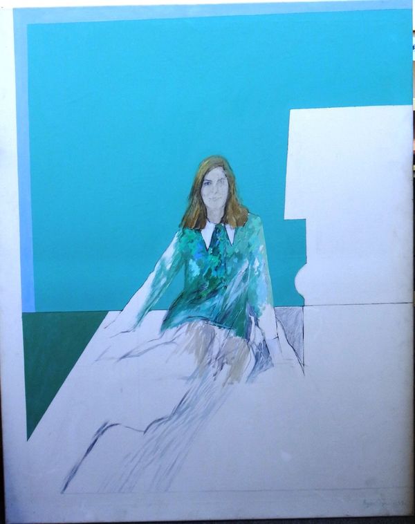 Bryan Organ (b.1935), Portrait of Lady Gilbert as a girl, oil on canvas, signed and dated 1969, 126cm x 101cm. DDS.