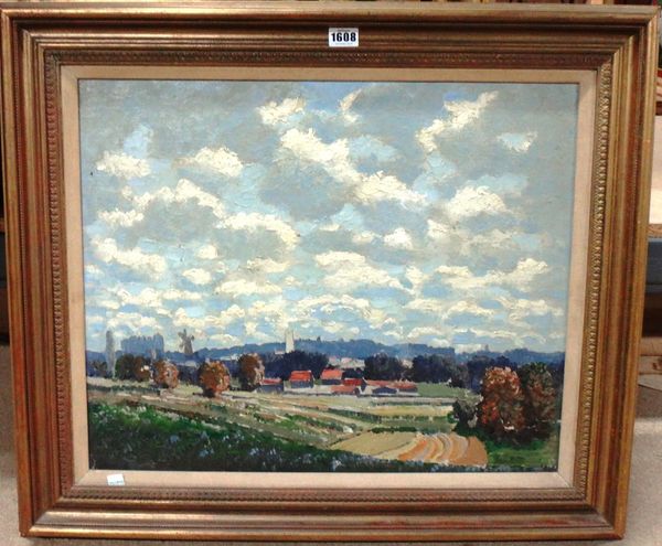 Norman Lloyd (1897-1985), Kentish landscape, oil on canvas, signed on reverse, 44cm x 54cm.