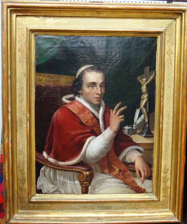 Continental School (19th century), Portrait of a cardinal bestowing a benediction, oil on canvas, 36cm x 27cm. Property from the estates of the late A