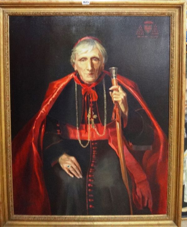 Eileen M. Smith (20th century), after Emmeline Dean, Portrait of Cardinal Newman, oil on canvas, inscribed and dated 1978 on reverse, 90cm x 70cm. Pro