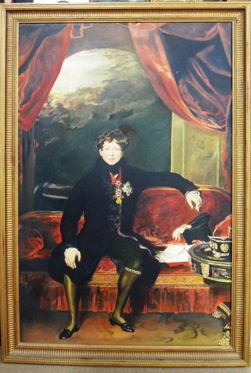 After Sir Thomas Lawrence, Portrait of George IV; Portrait of Queen Caroline (of Brunswick), a pair, oil on canvas, each 105cm x 70cm.(2) Property fro