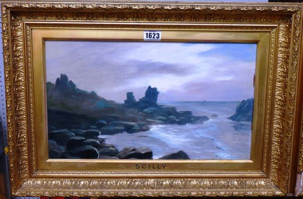 A. N. Bachman (19th century), Scilly scenes, a pair, oil on board, both indistinctly signed and dated '91, each 22.5cm x 39cm.(2)