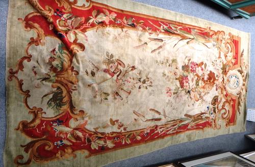 A pair of Victorian oak open arm tub back office chairs, with button rouge leather upholstered bowfront seats, on turned supports (2). Illustrated.