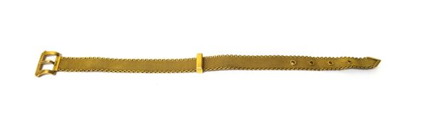 A Victorian gold bracelet, in an interwoven buckle and strap design, length 20.5cm, weight 16.2 gms.