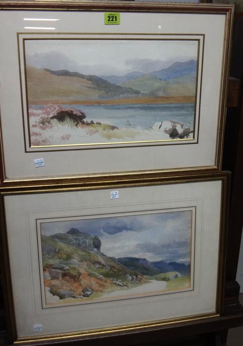 John Henry Mole (1814-1886), Highland landscape, watercolour, signed, 21.5cm x 35cm.; together with another similar.(2)Property from the estates of th