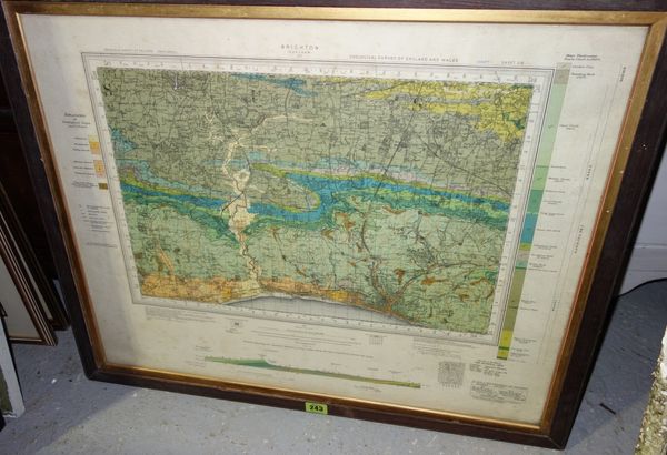 A map of Brighton, framed. DIS