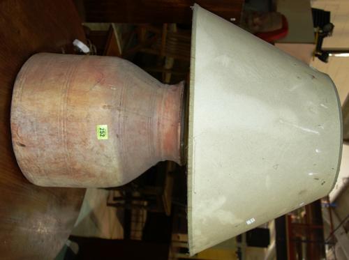 A large 20th century turned hardwood lamp base.   J8