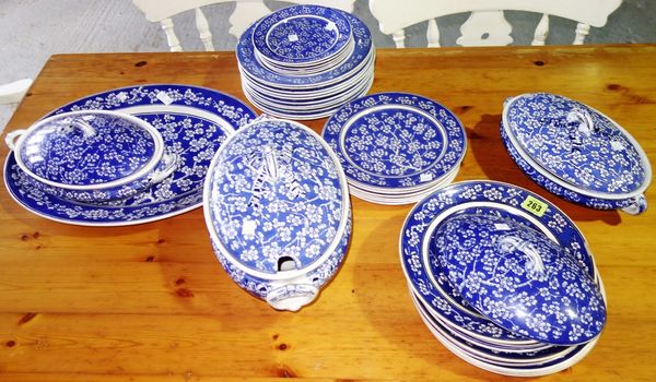 A blue and white floral decorated part dinner service, together with a Clifton part tea set (qty).   C7