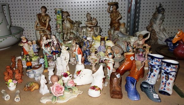 A quantity of mainly Continental ceramic figures.  S2M